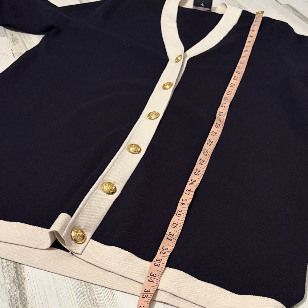 Tuckernuck Navy and Cream Cardigan Size XXL - Picture 9 of 11